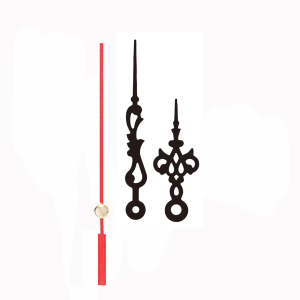 (#016) Clock movement kit with 3 1/2" hands, choose short to long shafts