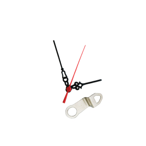 (#026) Clock movement kit. 3 1/2" plastic hands with HANGER, choose short to long shafts